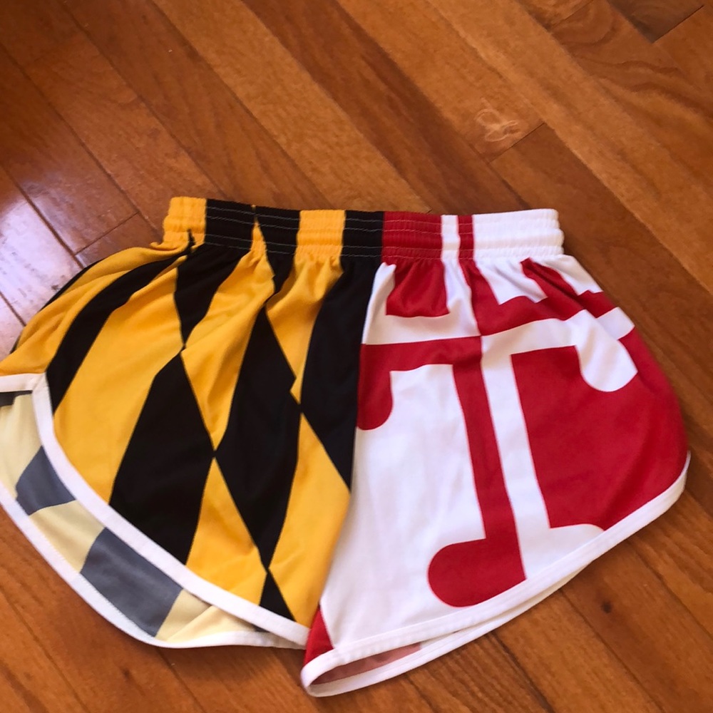 Maryland flag shorts, UMD tailgate